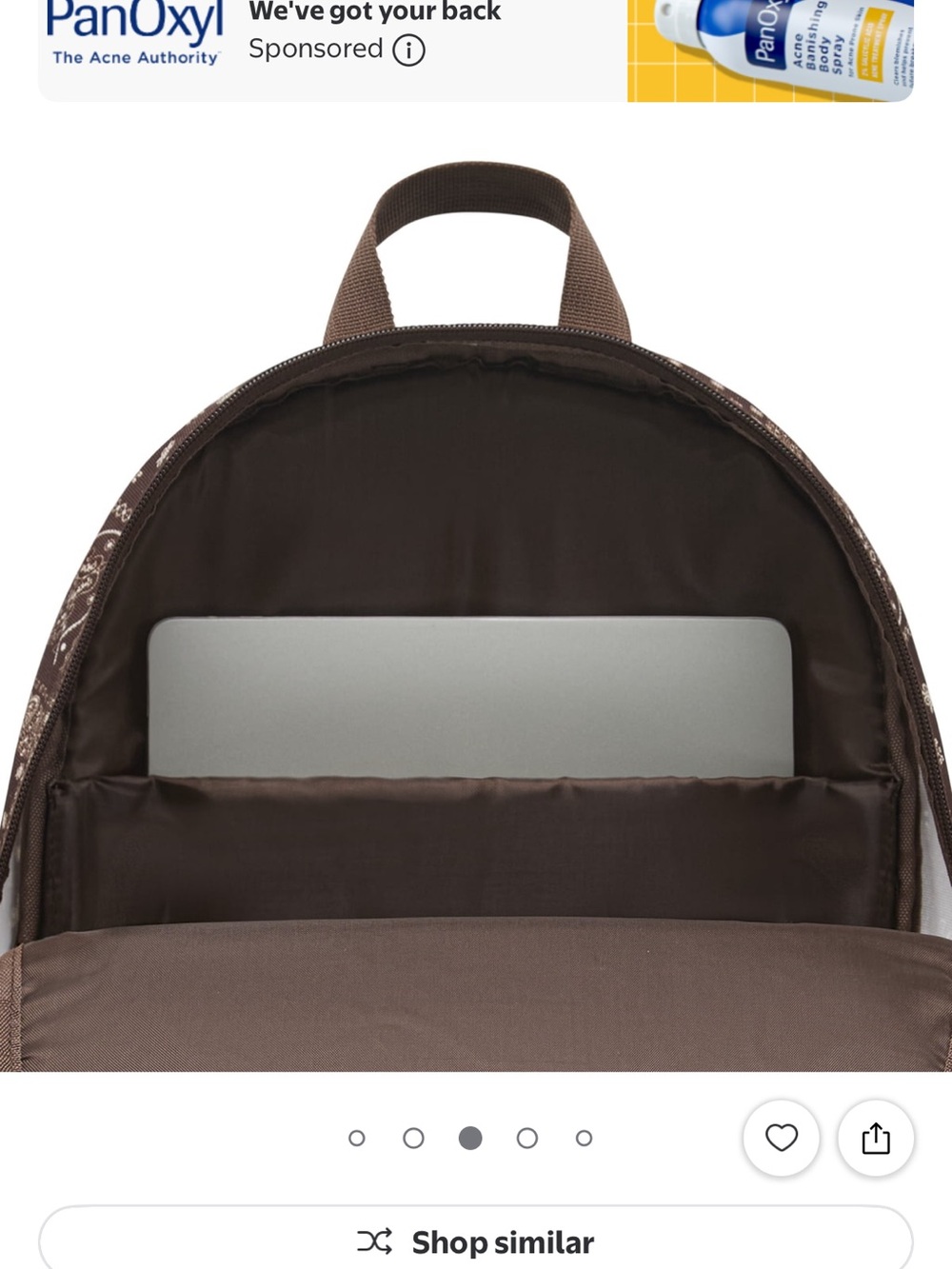 Levi’s Brown Bandana Print Backpack - 17.5 inches New with Tags - Picture 4 of 6